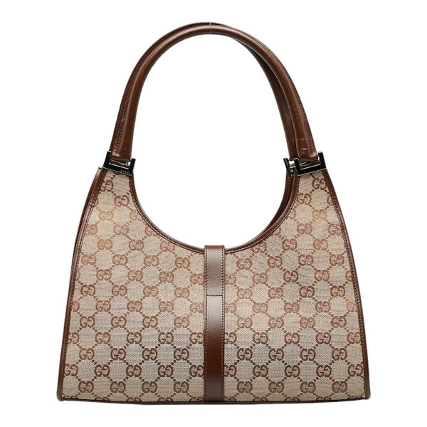 グッチ GGキャンバス ジャッキー ハンドバッグ ショルダーバッグ 002 1067 ベージュ ブラウン キャンバス レザー レディース GUCCI 【中古】