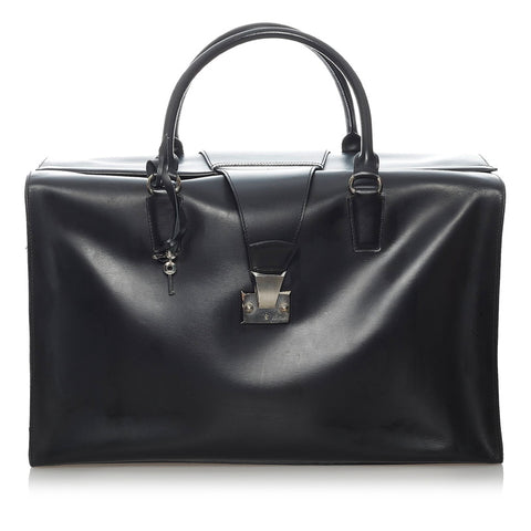 カルティエ ボストンバッグ ブラック レザー メンズ CARTIER 【中古】