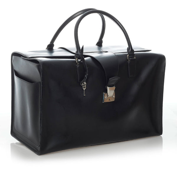 カルティエ ボストンバッグ ブラック レザー メンズ CARTIER 【中古】