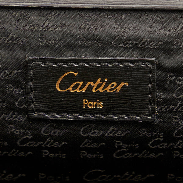 カルティエ ボストンバッグ ブラック レザー メンズ CARTIER 【中古】