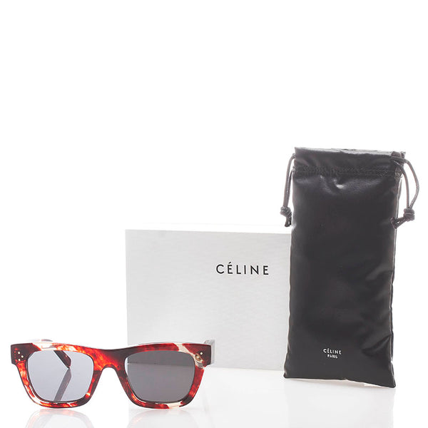 セリーヌ マーブル サングラス レッド ブラウン プラスチック レディース CELINE 【中古】