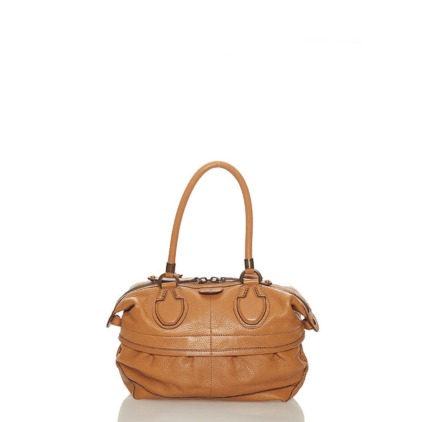 トッズ ブラウン レザー ハンドバッグ レディース TOD’S 【中古】