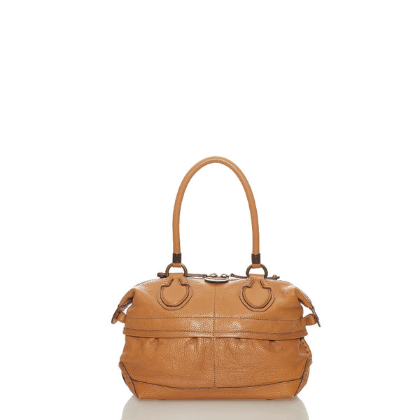 トッズ ブラウン レザー ハンドバッグ レディース TOD’S 【中古】