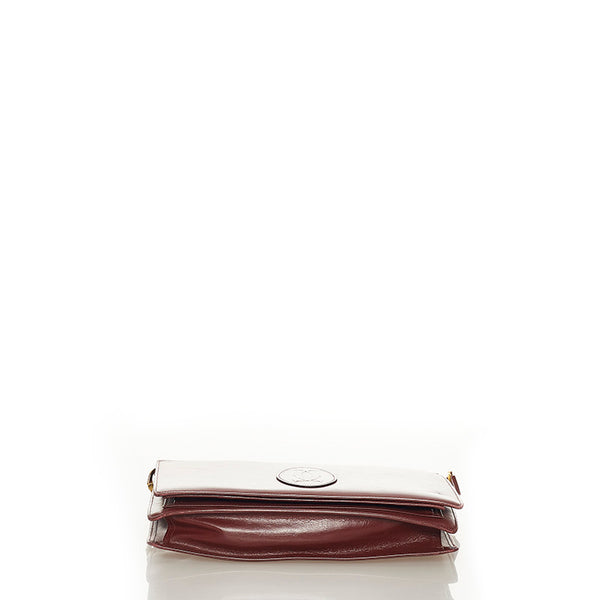 カルティエ マスト ショルダーバッグ ワインレッド レザー レディース CARTIER 【中古】