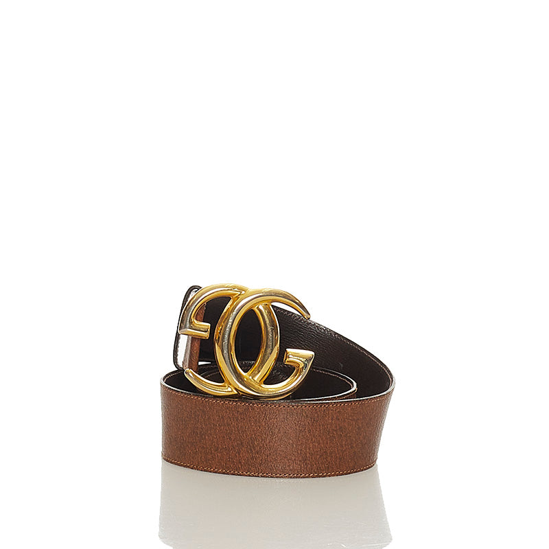 グッチ メッキ レザー ベルト レディース GUCCI 【中古】