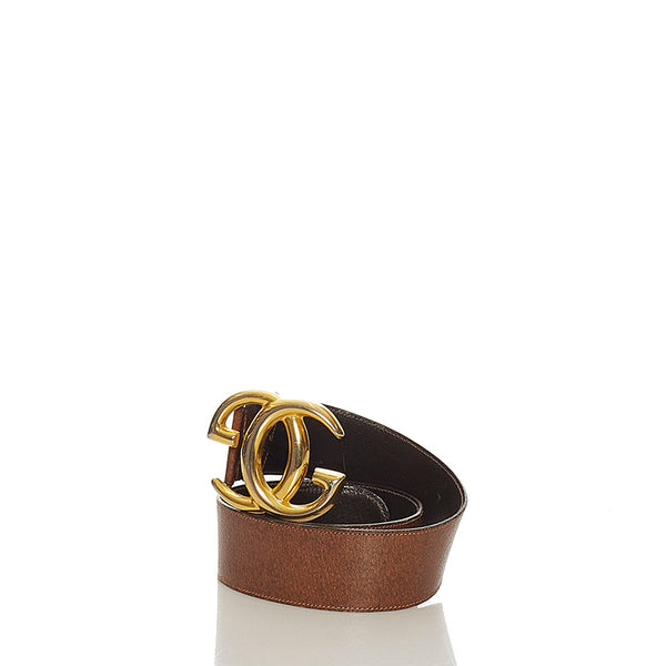 グッチ メッキ レザー ベルト レディース GUCCI 【中古】