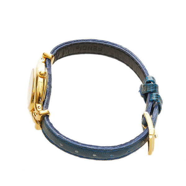 フェンディ 640Lチェンジベルト 腕時計 クオーツ ホワイト文字盤 メッキ レザー レディース FENDI 【中古】