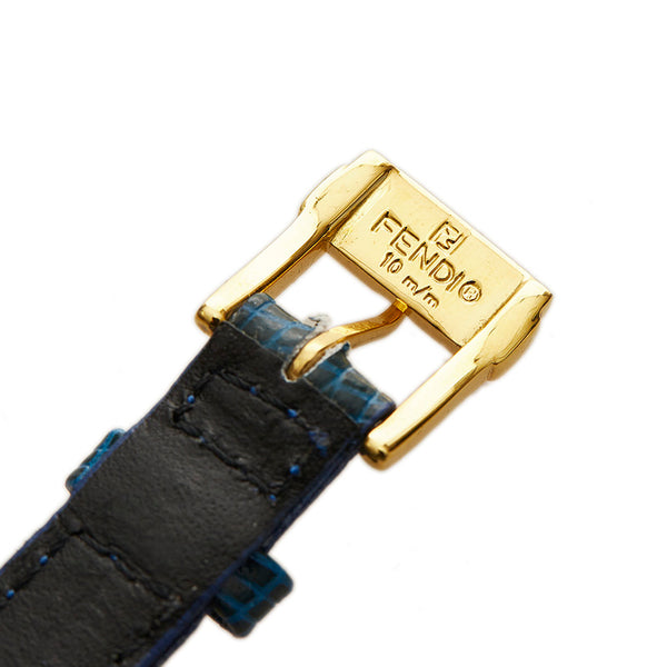 フェンディ 640Lチェンジベルト 腕時計 クオーツ ホワイト文字盤 メッキ レザー レディース FENDI 【中古】