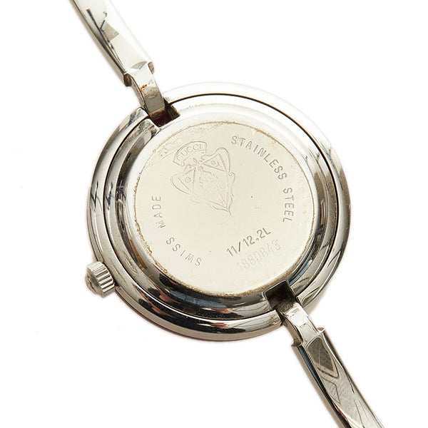 グッチ チェンジベゼル メッキ 腕時計 レディース GUCCI クオーツ ホワイト文字盤 【中古】