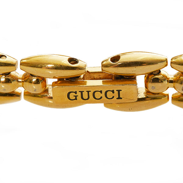 グッチ チェンジベゼル メッキ 腕時計 レディース GUCCI クオーツ ホワイト文字盤 【中古】