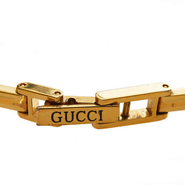 グッチ チェンジベゼル メッキ 腕時計 レディース GUCCI クオーツ ホワイト文字盤 【中古】