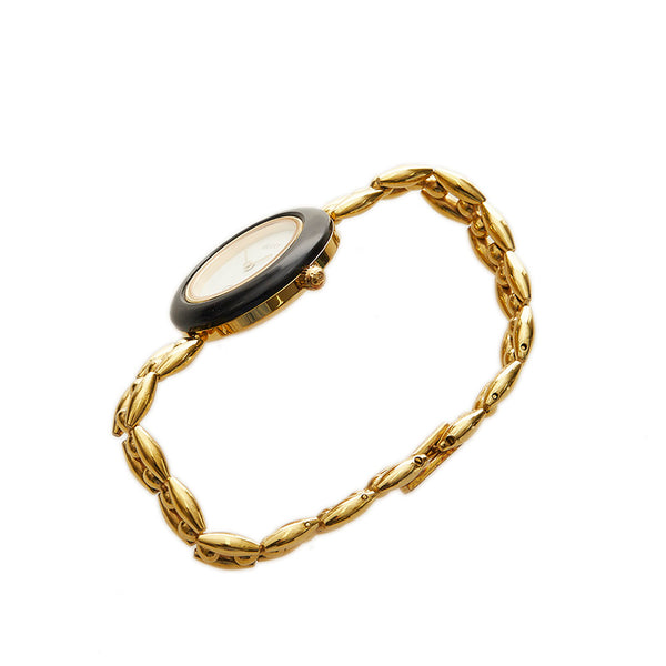 グッチ チェンジベゼル メッキ 腕時計 レディース GUCCI クオーツ ホワイト文字盤 【中古】