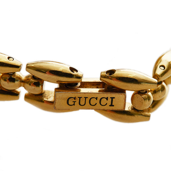 グッチ チェンジベゼル メッキ 腕時計 レディース GUCCI クオーツ ホワイト文字盤 【中古】