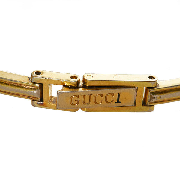 グッチ チェンジベゼル メッキ 腕時計 レディース GUCCI クオーツ ホワイト文字盤 【中古】