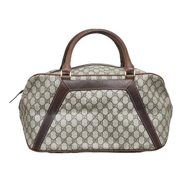 グッチ GGスプリーム ボストンバッグ トラベルバッグ 旅行用バッグ ベージュ ブラウン PVC レザー レディース GUCCI 【中古】