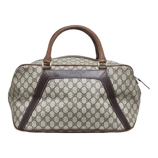 グッチ GGスプリーム ボストンバッグ トラベルバッグ 旅行用バッグ ベージュ ブラウン PVC レザー レディース GUCCI 【中古】