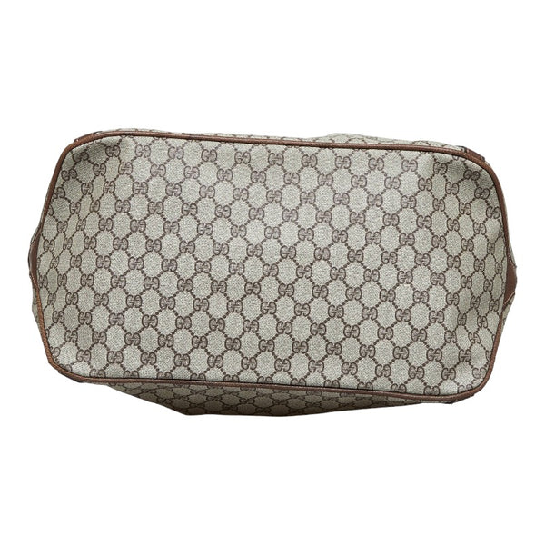 グッチ GGスプリーム ボストンバッグ トラベルバッグ 旅行用バッグ ベージュ ブラウン PVC レザー レディース GUCCI 【中古】