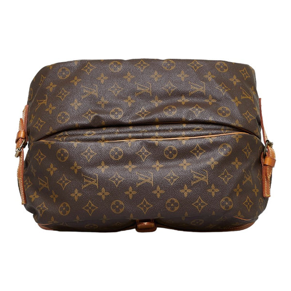 ルイ ヴィトン モノグラム ソミュール35 斜め掛け ショルダーバッグ M42254 ブラウン PVC レザー レディース LOUIS VUITTON 【中古】