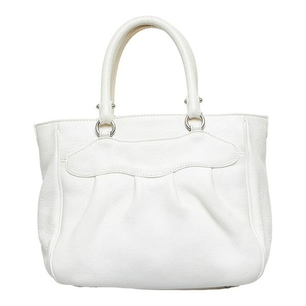 サルヴァトーレフェラガモ ガンチーニ トートバッグ ハンドバッグ AB-21 7421 ホワイト レザー レディース Salvatore Ferragamo 【中古】