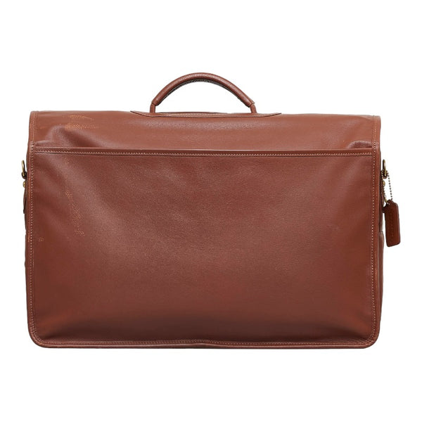 コーチ オーガナイザー ブリーフ ビジネスバッグ ブリーフケース ショルダーバッグ 0532 ブラウン レザー メンズ COACH 【中古】