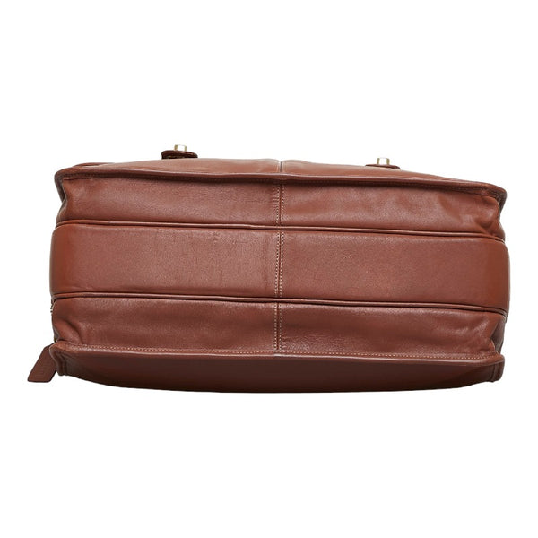 コーチ オーガナイザー ブリーフ ビジネスバッグ ブリーフケース ショルダーバッグ 0532 ブラウン レザー メンズ COACH 【中古】