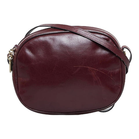 サルヴァトーレフェラガモ 斜め掛け ショルダーバッグ ワインレッド レザー レディース Salvatore Ferragamo 【中古】