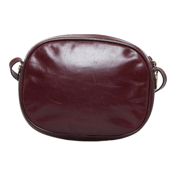 サルヴァトーレフェラガモ 斜め掛け ショルダーバッグ ワインレッド レザー レディース Salvatore Ferragamo 【中古】