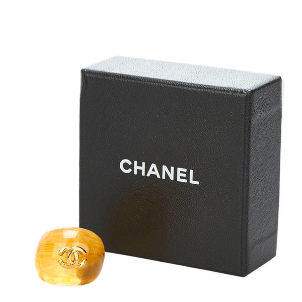 シャネル ココマーク リング 指輪 クリア ブラウン プラスチック レディース CHANEL 【中古】