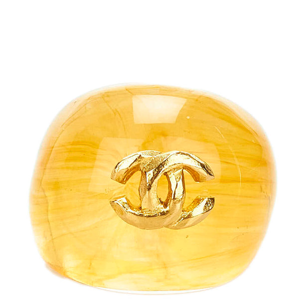 シャネル ココマーク リング 指輪 クリア ブラウン プラスチック レディース CHANEL 【中古】