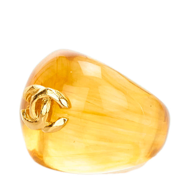 シャネル ココマーク リング 指輪 クリア ブラウン プラスチック レディース CHANEL 【中古】