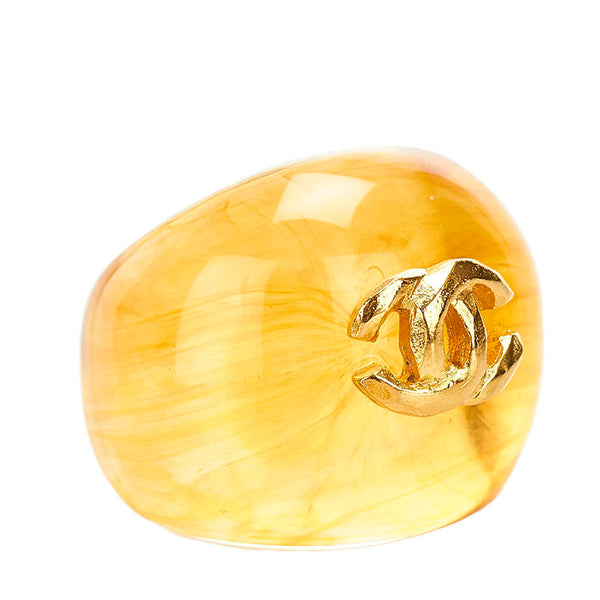 シャネル ココマーク リング 指輪 クリア ブラウン プラスチック レディース CHANEL 【中古】