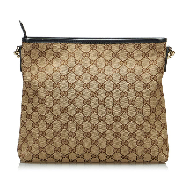 グッチ GGキャンバス シェリーライン 斜め掛け ショルダーバッグ  388926 ベージュ キャンバス レザー レディース GUCCI 【中古】