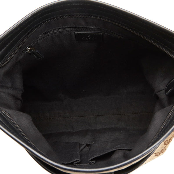 グッチ GGキャンバス シェリーライン 斜め掛け ショルダーバッグ  388926 ベージュ キャンバス レザー レディース GUCCI 【中古】