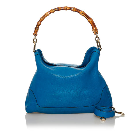 グッチ バンブー ハンドバッグ ショルダーバッグ 2WAY 282315 ブルー レザー レディース GUCCI 【中古】