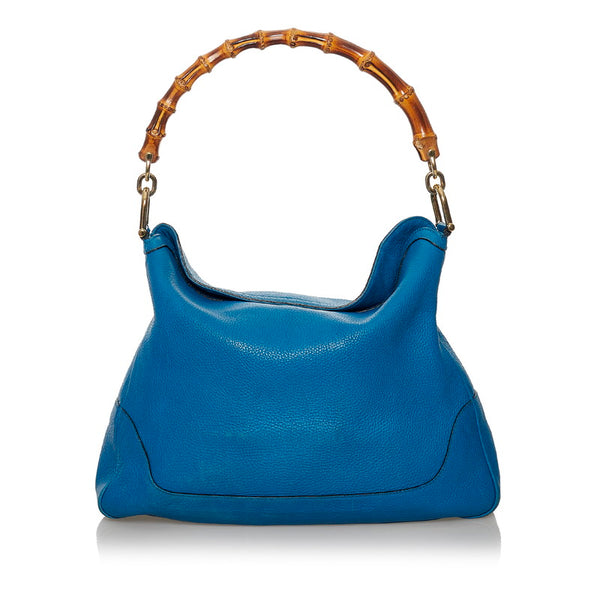 グッチ バンブー ハンドバッグ ショルダーバッグ 2WAY 282315 ブルー レザー レディース GUCCI 【中古】