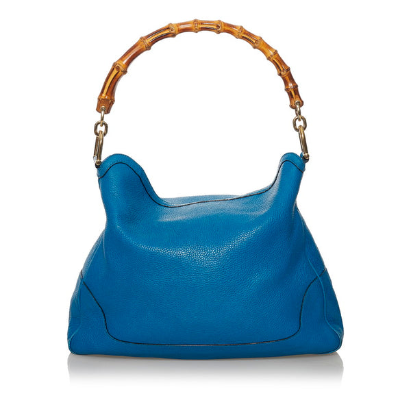 グッチ バンブー ハンドバッグ ショルダーバッグ 2WAY 282315 ブルー レザー レディース GUCCI 【中古】