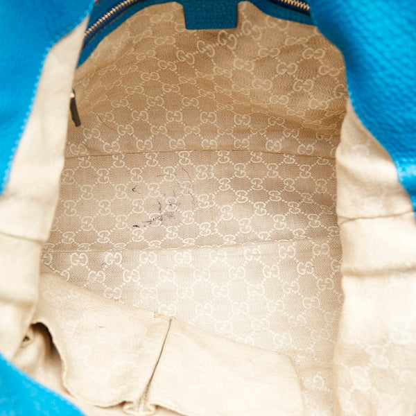 グッチ バンブー ハンドバッグ ショルダーバッグ 2WAY 282315 ブルー レザー レディース GUCCI 【中古】