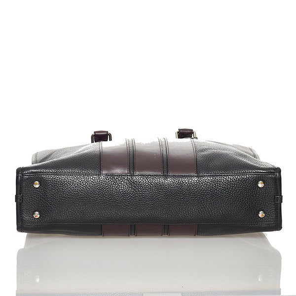 コーチ ビジネスバッグ ショルダーバッグ 2WAY F72308 ブラック ワインレッド レザー メンズ COACH 【中古】