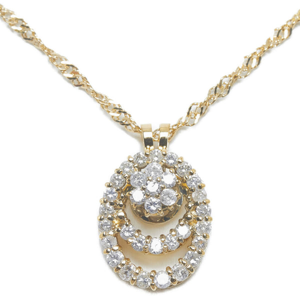 K18YG イエローゴールド ダイヤ1.00ct ネックレス レディース 【中古】
