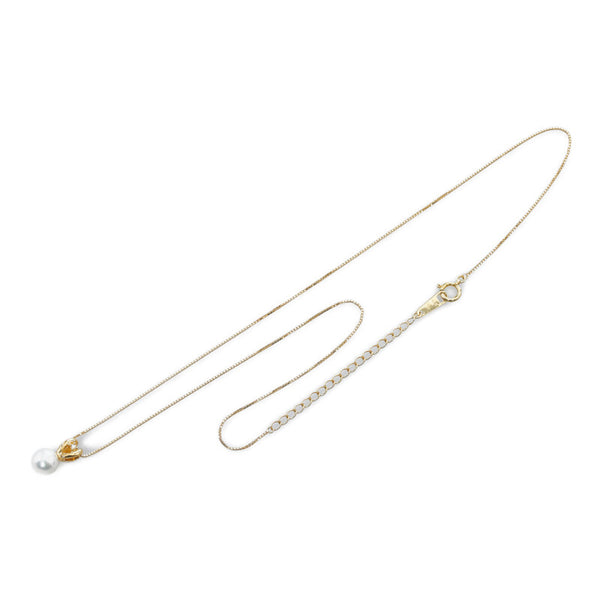 タサキ K18YG イエローゴールド アコヤパール7.3mm ダイヤ0.01ct ネックレス レディース TASAKI 【中古】