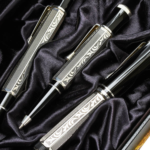 モンブラン マルセル プルースト 作家シリーズ 万年筆 ブラック SV925 シルバー  MONTBLANC 【中古】