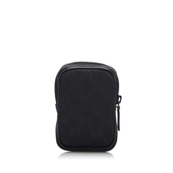 グッチ GGキャンバス シガレットケース ポーチ 115249 ブラック キャンバス レザー レディース GUCCI 【中古】