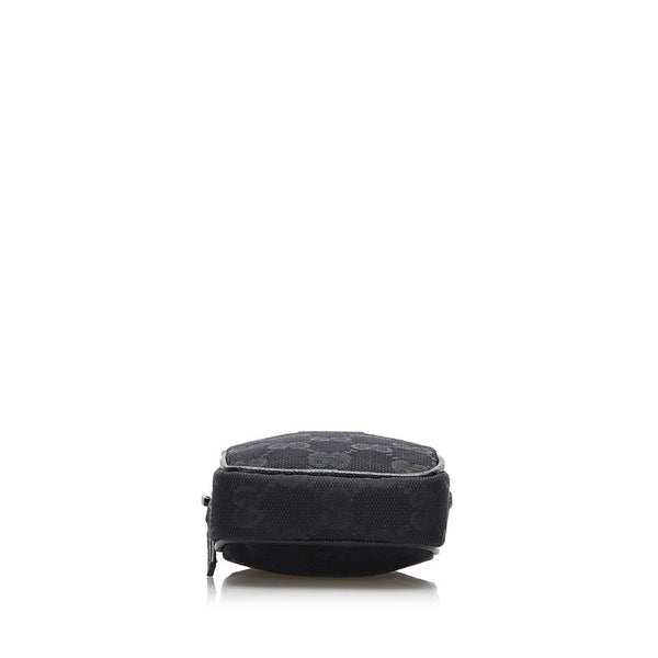 グッチ GGキャンバス シガレットケース ポーチ 115249 ブラック キャンバス レザー レディース GUCCI 【中古】