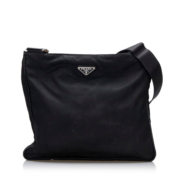 プラダ 斜め掛け ショルダーバッグ  ブラック ナイロン レディース PRADA 【中古】