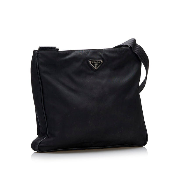 プラダ 斜め掛け ショルダーバッグ  ブラック ナイロン レディース PRADA 【中古】