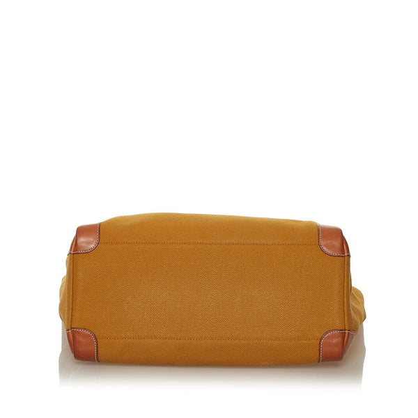 エルメス パスパス 35 ショルダーバッグ トートバッグ 2WAY マスタード キャンバス レザー レディース HERMES 【中古】