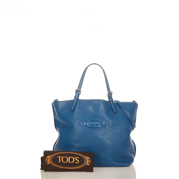 トッズ ブルー レザー ハンドバッグ ショルダーバッグ 2WAY レディース TOD’S 【中古】