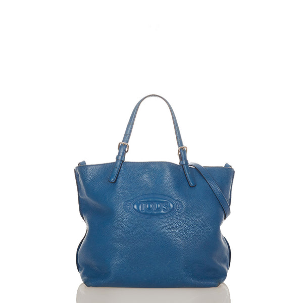 トッズ ブルー レザー ハンドバッグ ショルダーバッグ 2WAY レディース TOD’S 【中古】