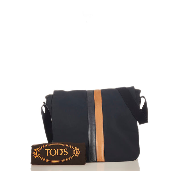 トッズ ショルダーバッグ ネイビー ナイロン レザー メンズ TOD’S 【中古】