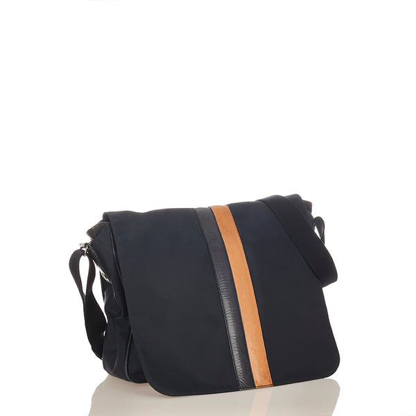 トッズ ショルダーバッグ ネイビー ナイロン レザー メンズ TOD’S 【中古】